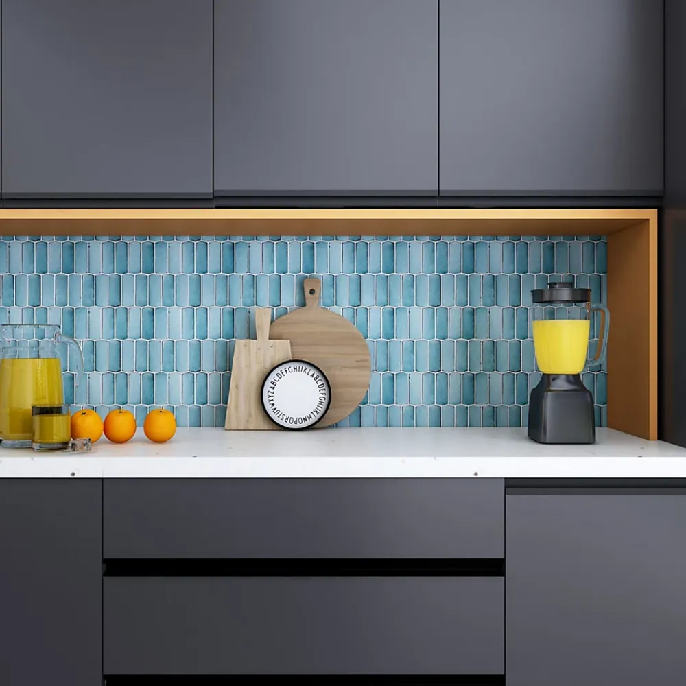 Lux Mosaic Mosaïque Effet Marbre Silk Bleu 30x28,5 cm Intérieur/Extérieur- Mosaïque Pour Salle De Bains