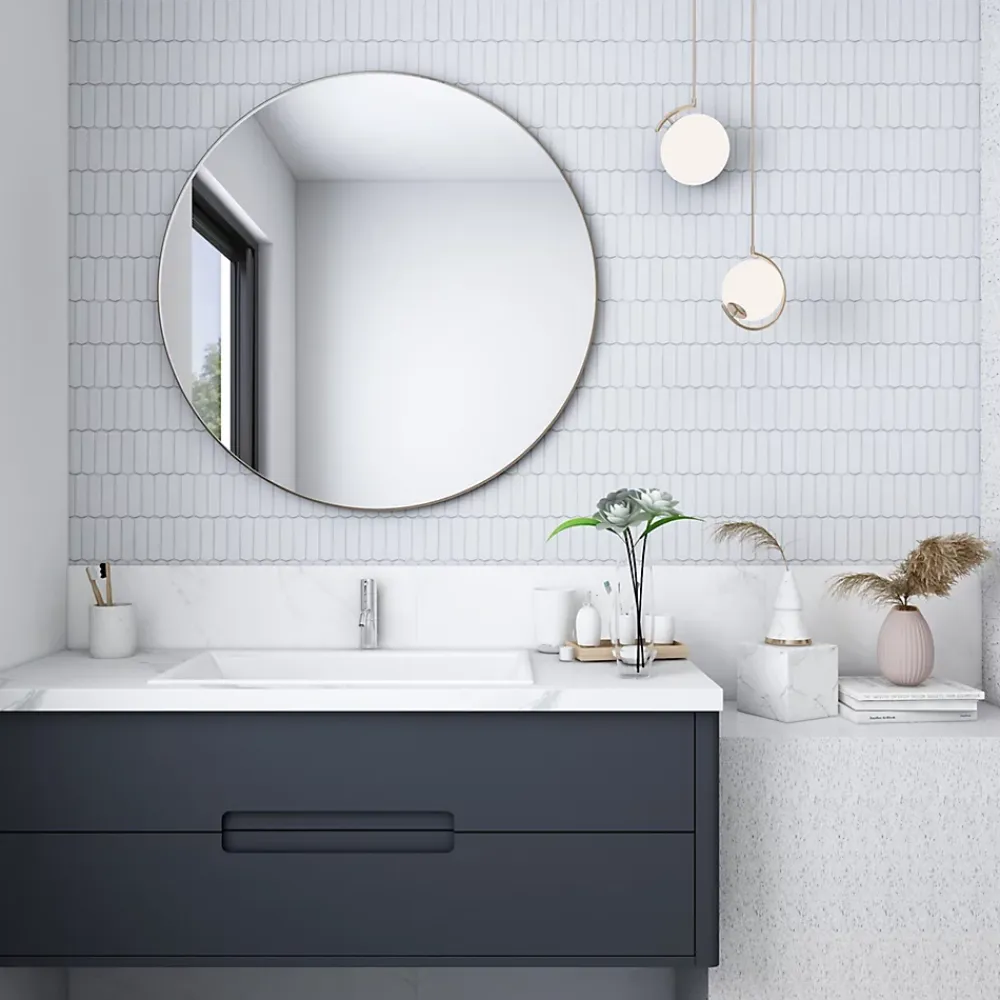 Lux Mosaic Mosaïque Effet Marbre Silk Blanc 30x28,5 cm Intérieur/Extérieur- Mosaïque Pour Douche