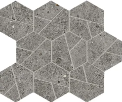 Ro'Ma Carrelage Mosaïque effet Pierre Calcaire Gris Fumé Hexa 28,5x25x0,9 cm Mat Domella - Sol et mur intérieur (vendu par carton de 0,428 m²) - R- Mosaïque Pour Pièce À Vivre|Mosaïque Pour Wc