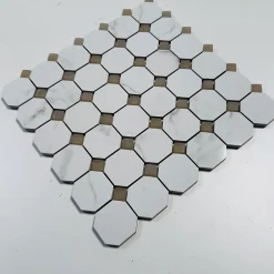 Albedo Pierre Mosaïque Pour Salle De Bains<Mosaïque en Céramique en Verre Mat - Octogone