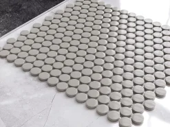 Ilcom Mosaïque en céramique sur filet pour salle de bain ou cuisine 29.3cm x 31.7cm - Grey bubbles- Mosaïque Pour Pièce À Vivre|Mosaïque Pour Wc