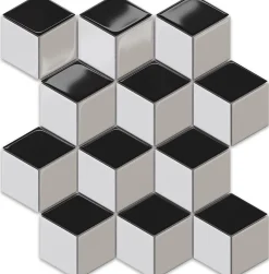Ilcom Mosaïque Pour Douche|Mosaïque<Mosaïque en céramique sur filet pour salle de bain ou cuisine 25.5cm x 29.5cm - Kubrick