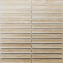 Ilcom Mosaïque en céramique sur filet pour salle de bain ou cuisine 29.6cm x 30.0cm - Light wood piano- Mosaïque Pour Salle De Bains