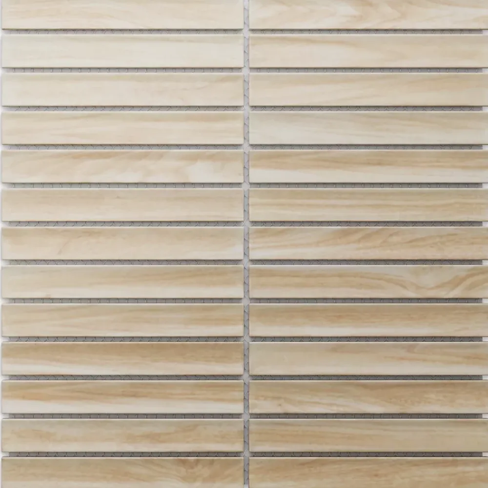 Ilcom Mosaïque en céramique sur filet pour salle de bain ou cuisine 29.6cm x 30.0cm - Light wood piano- Mosaïque Pour Salle De Bains