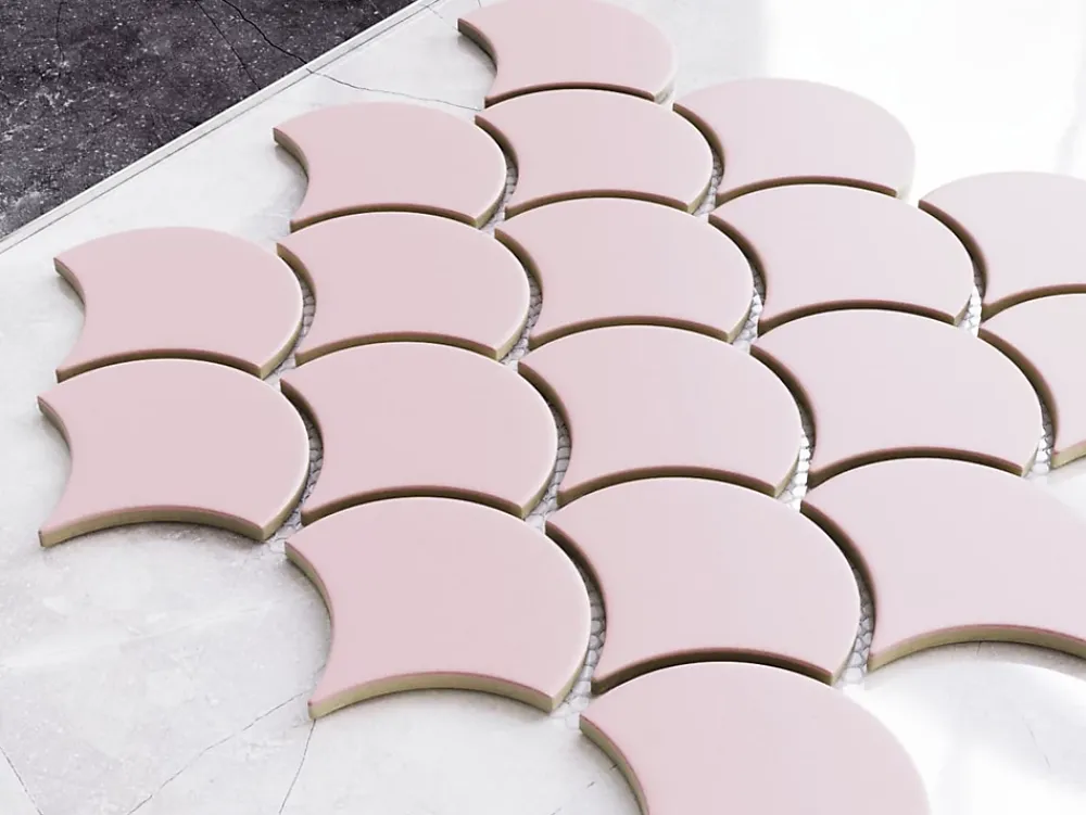 Ilcom Mosaïque|Mosaïque Pour Salle De Bains<Mosaïque en céramique sur filet pour salle de bain ou cuisine 29cm x 28.5cm - Pink sunset