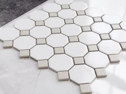 Ilcom Mosaïque<Mosaïque en céramique sur maille pour salle de bain ou cuisine 29.3cm x 29.3cm - Castel del Monte