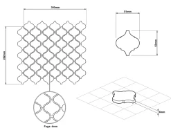 Ilcom Mosaïque en céramique sur maille pour salle de bain ou cuisine 28.2 cm x 30 cm - Marble Arabesque- Mosaïque Pour Douche