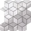 Ilcom Mosaïque en gres sur maille pour salle de bain ou cuisine 26.5 cm x 30.5 cm - Broken Diamond Romb- Mosaïque Pour Pièce À Vivre|Mosaïque Pour Wc