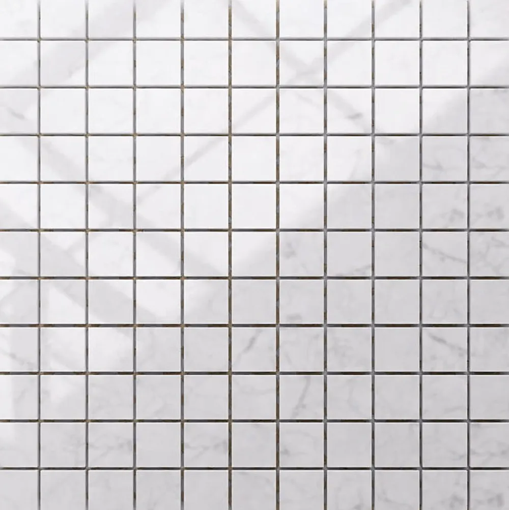Ilcom Mosaïque Pour Douche|Mosaïque Pour Salle De Bains<Mosaïque en gres sur maille pour salle de bain ou cuisine 30 cm x 30 cm - Carrara