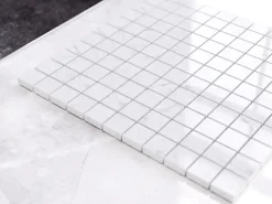 Ilcom Mosaïque Pour Douche|Mosaïque Pour Salle De Bains<Mosaïque en gres sur maille pour salle de bain ou cuisine 30 cm x 30 cm - Carrara