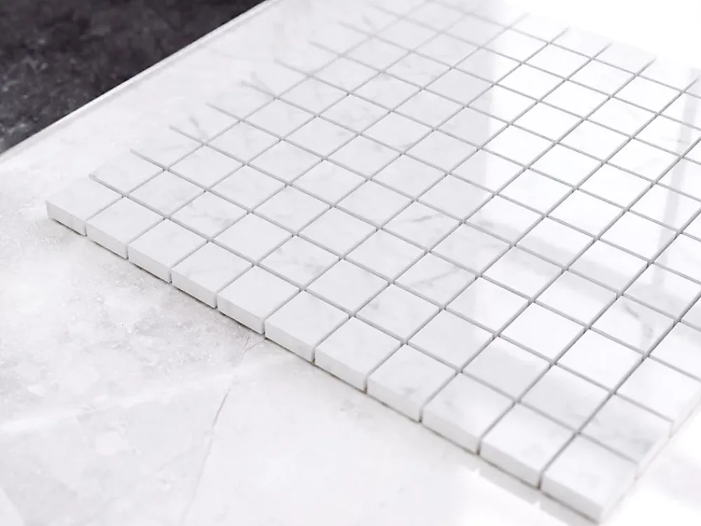 Ilcom Mosaïque Pour Douche|Mosaïque Pour Salle De Bains<Mosaïque en gres sur maille pour salle de bain ou cuisine 30 cm x 30 cm - Carrara