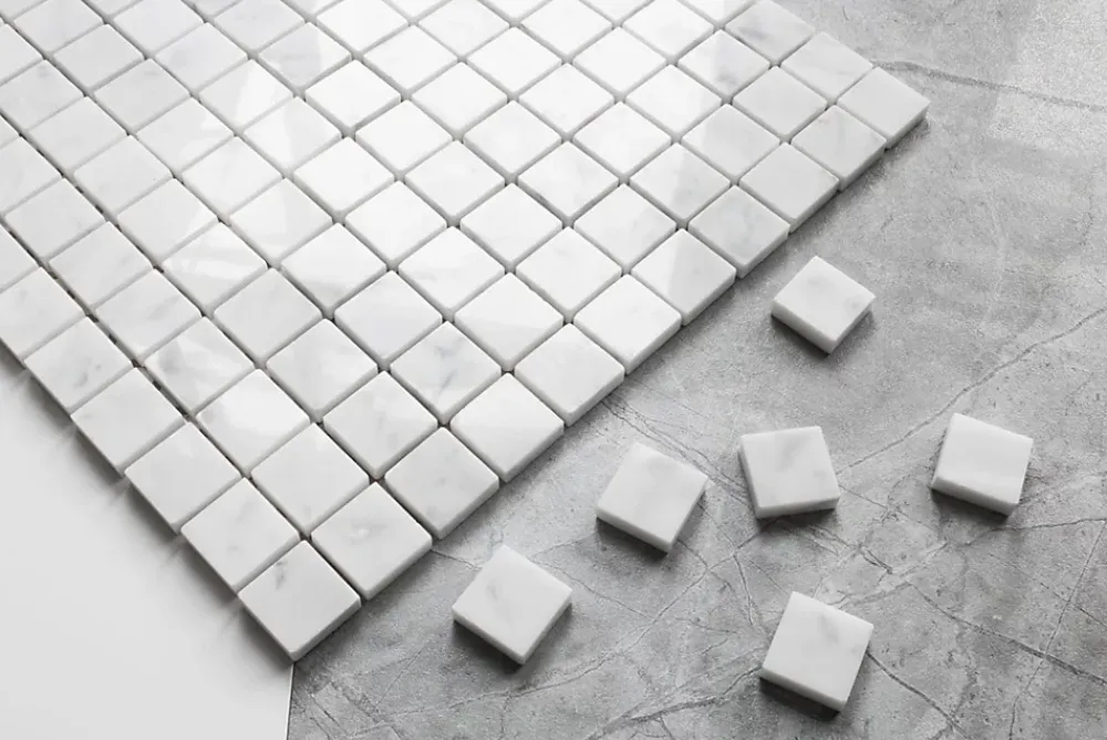 Ilcom Mosaïque Pour Douche|Mosaïque Pour Salle De Bains<Mosaïque en gres sur maille pour salle de bain ou cuisine 30 cm x 30 cm - Carrara