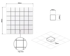 Ilcom Mosaïque en gres sur maille pour salle de bain ou cuisine 29.9 cm x 29.9 cm - Big black cubes- Mosaïque