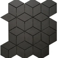 Ilcom Mosaïque en gres sur maille pour salle de bain ou cuisine 26.5 cm x 30.5 cm - Dark side- Mosaïque Pour Pièce À Vivre|Mosaïque Pour Wc