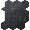 Ilcom Mosaïque en gres sur maille pour salle de bain ou cuisine 26.5 cm x 30.5 cm - Black cube- Mosaïque Pour Wc