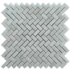 Albedo Pierre Mosaïque en Marbre Blanc Mugla Aiguisé - Chevrons 3,2X1,5X1CM- Mosaïque Pour Salle De Bains