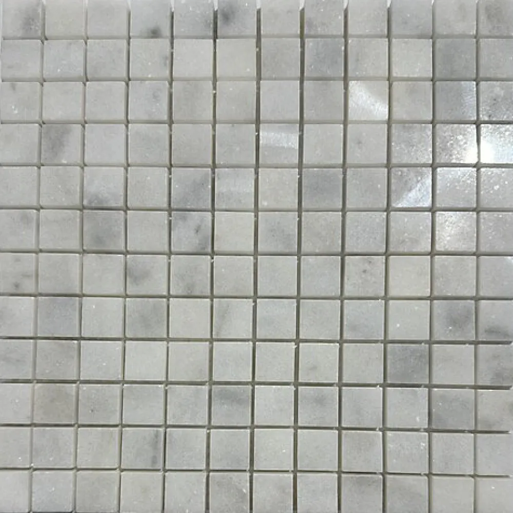Albedo Pierre Mosaïque en Marbre Blanc Poli. 2,3x2,3x1CM- Mosaïque Pour Pièce À Vivre