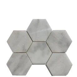 Albedo Pierre Mosaïque en Marbre Blanc 10x10 - Hexagone- Mosaïque Pour Salle De Bains|Mosaïque Pour Pièce À Vivre