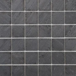 U-tile Mosaïque en pierre naturelle 30 x 30 xm - carreau 5 x 5 cm graphite noir- Mosaïque|Mosaïque Pour Douche