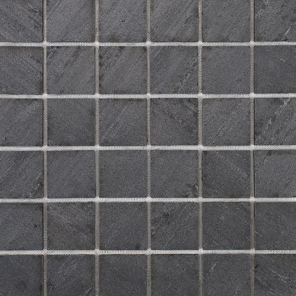 U-tile Mosaïque en pierre naturelle 30 x 30 xm - carreau 5 x 5 cm graphite noir- Mosaïque|Mosaïque Pour Douche