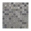 U-tile Mosaïque en pierre naturelle 30 x 30 cm - carreau 2,5 x 2,5 cm mixte gris- Mosaïque Pour Douche