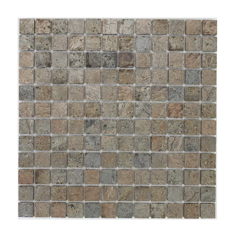 U-tile Mosaïque en pierre naturelle 100 x 50 cm - carreau 2,5 x 2,5 cm cuivre- Mosaïque Pour Douche