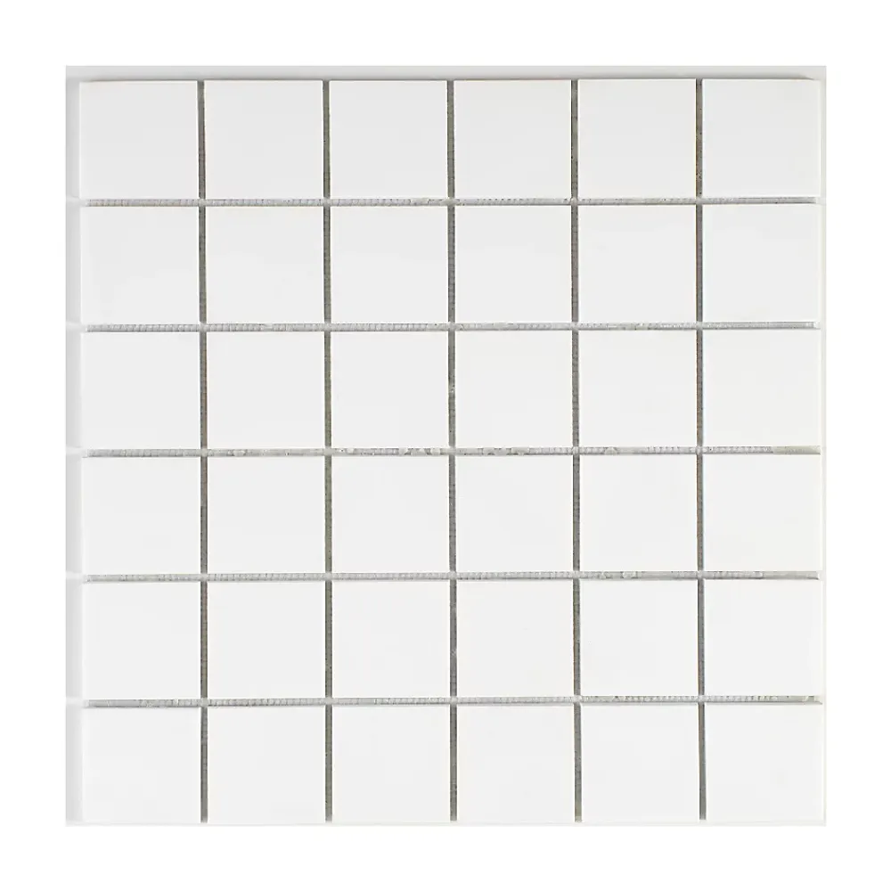 U-tile Mosaïque|Mosaïque Pour Douche<Mosaïque en solid surface 100 x 50 cm - carreau 5 x 5 cm blanc pur lisse