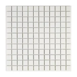 U-tile Mosaïque en solid surface 30 x 30 cm - carreau 2,5 x 2,5 cm blanc pur lisse- Mosaïque