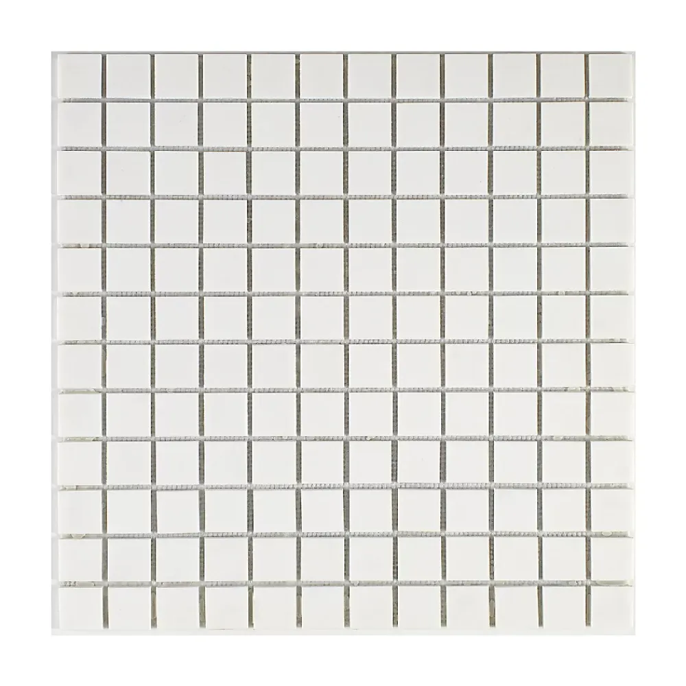 U-tile Mosaïque en solid surface 30 x 30 cm - carreau 2,5 x 2,5 cm blanc pur lisse- Mosaïque