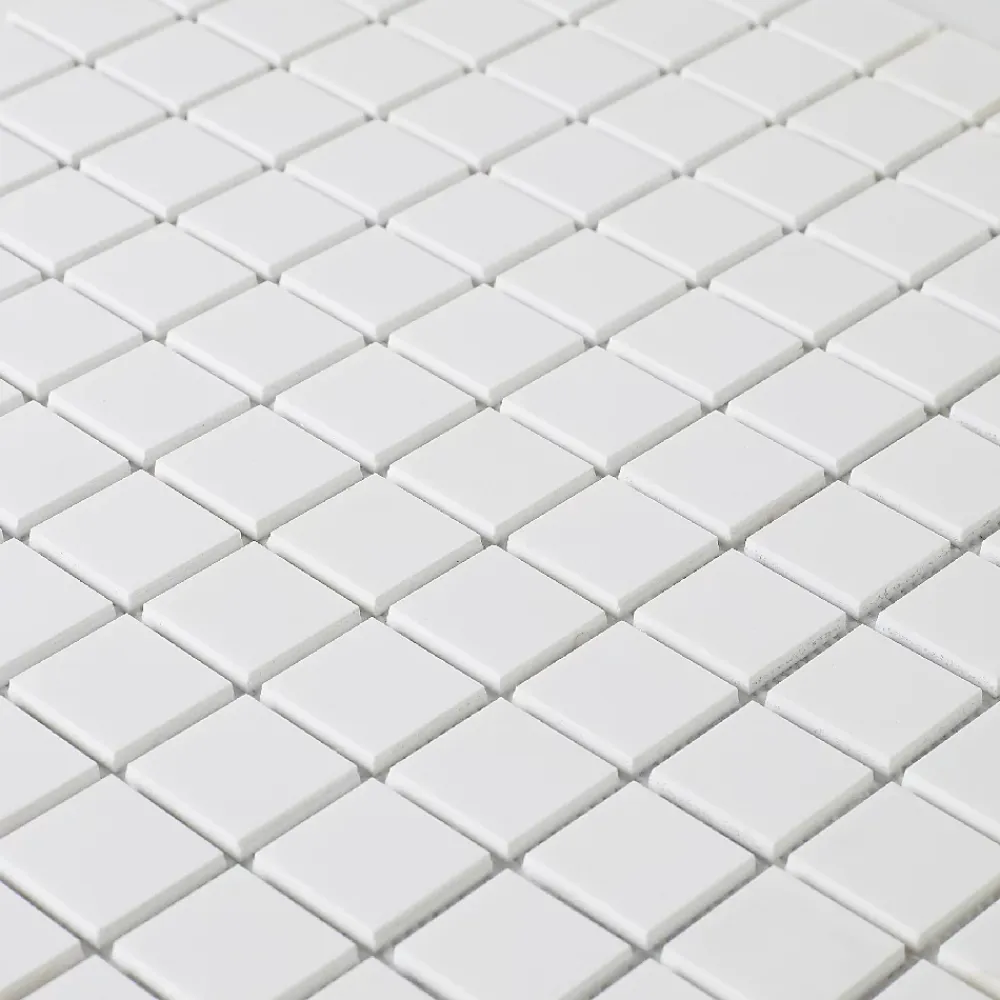 U-tile Mosaïque en solid surface 30 x 30 cm - carreau 2,5 x 2,5 cm blanc pur lisse- Mosaïque