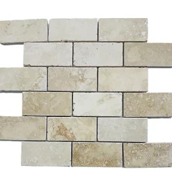 Albedo Pierre Mosaïque|Mosaïque Pour Salle De Bains<Mosaïque en Travertin Ivoire Vieilli rempli - Irrégulier 4,8x10x1 CM