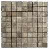 Albedo Pierre Mosaïque en Travertin Noçe vieilli. 3,2x3,2x1cm- Mosaïque Pour Salle De Bains|Mosaïque Pour Pièce À Vivre