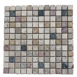Albedo Pierre Travertin<Mosaïque en Travertin Vieilli - Mix 5 couleurs - 2,3X2,3X1 CM