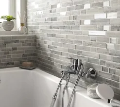 Casa Linea Mosaïque Pour Wc|Mosaïque Pour Pièce À Vivre<Mosaïque en verre gris Bois Brillant 34 x 29,5 cm