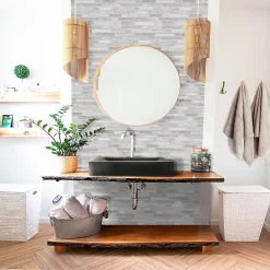 Casa Linea Mosaïque Pour Wc|Mosaïque Pour Pièce À Vivre<Mosaïque en verre gris Bois Brillant 34 x 29,5 cm