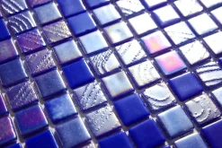 Ilcom Mosaïque en verre pressé sur maille pour piscine 32.5cm x 51.5cm - Alves Blend Cobalt (0,167m²)- Mosaïque Pour Salle De Bains