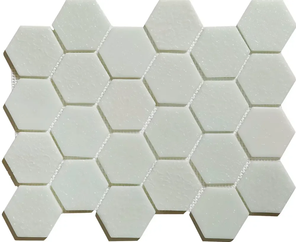 Ilcom Mosaïque en verre pressé sur filet pour salle de bain et cuisine 43.5cm x 32cm - White Garden- Mosaïque Pour Salle De Bains