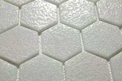 Ilcom Mosaïque en verre pressé sur filet pour salle de bain et cuisine 43.5cm x 32cm - White Garden- Mosaïque Pour Salle De Bains
