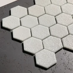 Ilcom Mosaïque en verre pressé sur filet pour salle de bain et cuisine 43.5cm x 32cm - White Garden- Mosaïque Pour Salle De Bains