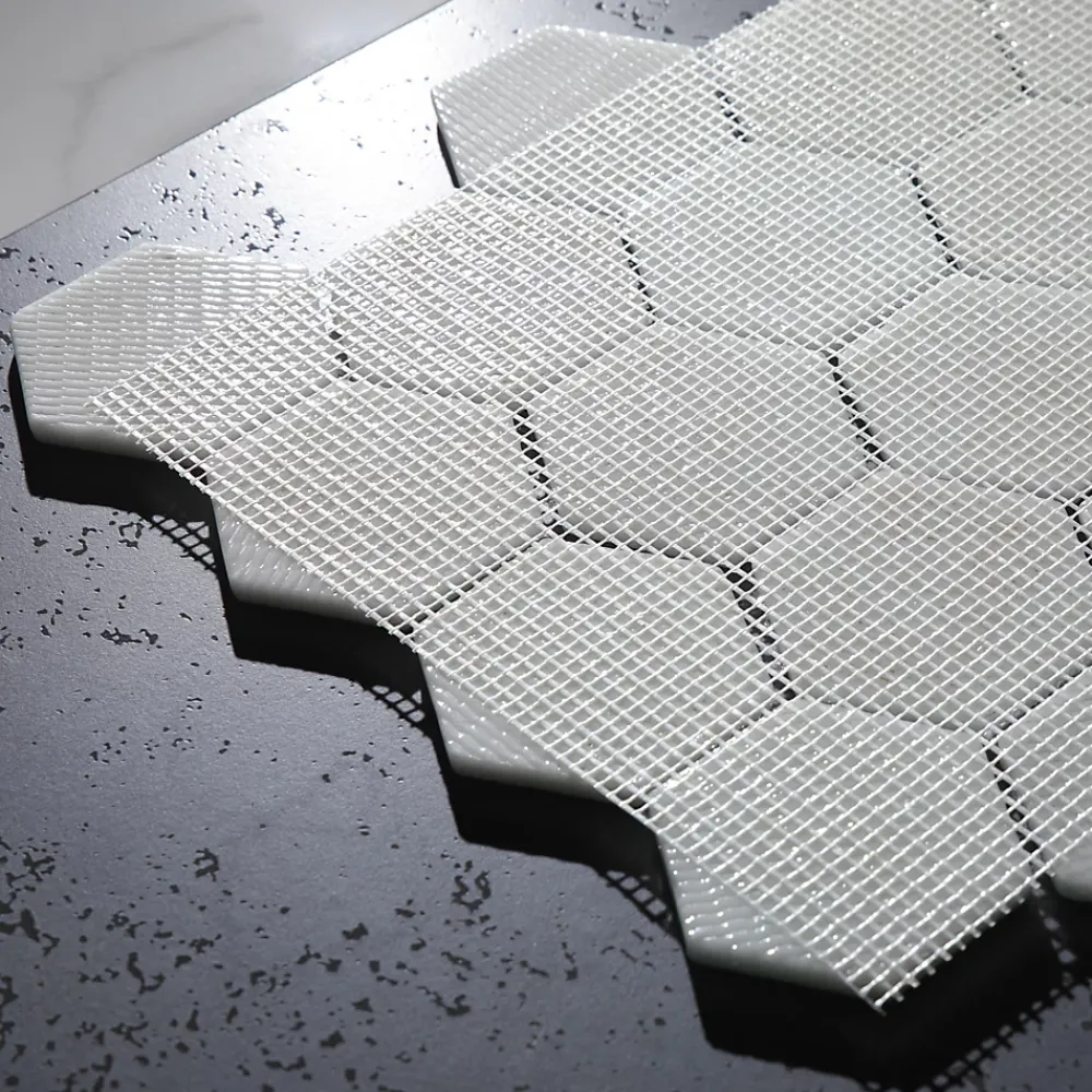 Ilcom Mosaïque en verre pressé sur filet pour salle de bain et cuisine 43.5cm x 32cm - White Garden- Mosaïque Pour Salle De Bains