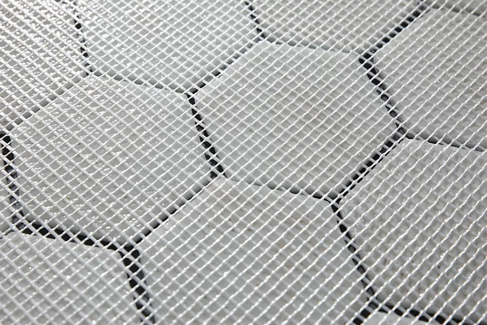 Ilcom Mosaïque en verre pressé sur filet pour salle de bain et cuisine 43.5cm x 32cm - White Garden- Mosaïque Pour Salle De Bains