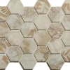 Ilcom Mosaïque Pour Salle De Bains|Mosaïque Pour Douche<Mosaïque en verre pressé sur filet pour salle de bain et cuisine 43.5cm x 32cm - Botanic Beige Garden Matt