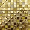 Ilcom Mosaïque Pour Douche|Mosaïque Pour Wc<Mosaïque en verre sur filet pour salle de bain ou cuisine 30 cm x 30 cm - Egyptian gold