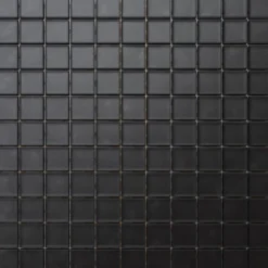 Ilcom Mosaïque en verre sur filet pour salle de bain ou cuisine 30 cm x 30 cm - Velvet black- Mosaïque|Mosaïque Pour Pièce À Vivre