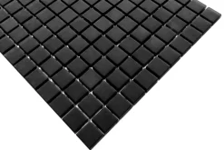Ilcom Mosaïque en verre sur filet pour salle de bain ou cuisine 30 cm x 30 cm - Velvet black- Mosaïque|Mosaïque Pour Pièce À Vivre