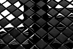 Ilcom Mosaïque en verre sur filet pour salle de bain ou cuisine 30 cm x 30 cm - Black obsidian- Mosaïque Pour Salle De Bains|Mosaïque Pour Pièce À Vivre