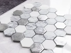 Ilcom Mosaïque Pour Salle De Bains|Mosaïque Pour Wc<Mosaïque en verre sur filet pour salle de bain ou cuisine 30.0cm x 30.3cm - Grey lava