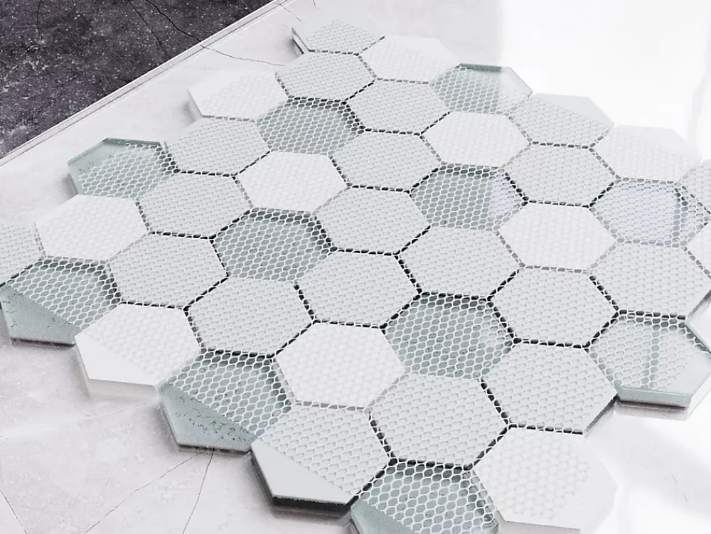 Ilcom Mosaïque Pour Salle De Bains|Mosaïque Pour Wc<Mosaïque en verre sur filet pour salle de bain ou cuisine 30.0cm x 30.3cm - Grey lava
