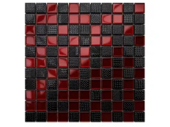 Ilcom Mosaïque en verre sur filet pour salle de bain ou cuisine 30 cm x 30 cm - Aventador- Mosaïque Pour Douche