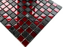 Ilcom Mosaïque en verre sur filet pour salle de bain ou cuisine 30 cm x 30 cm - Aventador- Mosaïque Pour Douche